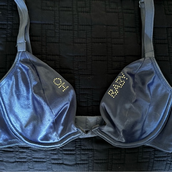 Victoria’s Secret Rhinestoned Personalized Set of Two Bras- Blue & White -SZ 32B - Picture 3 of 15